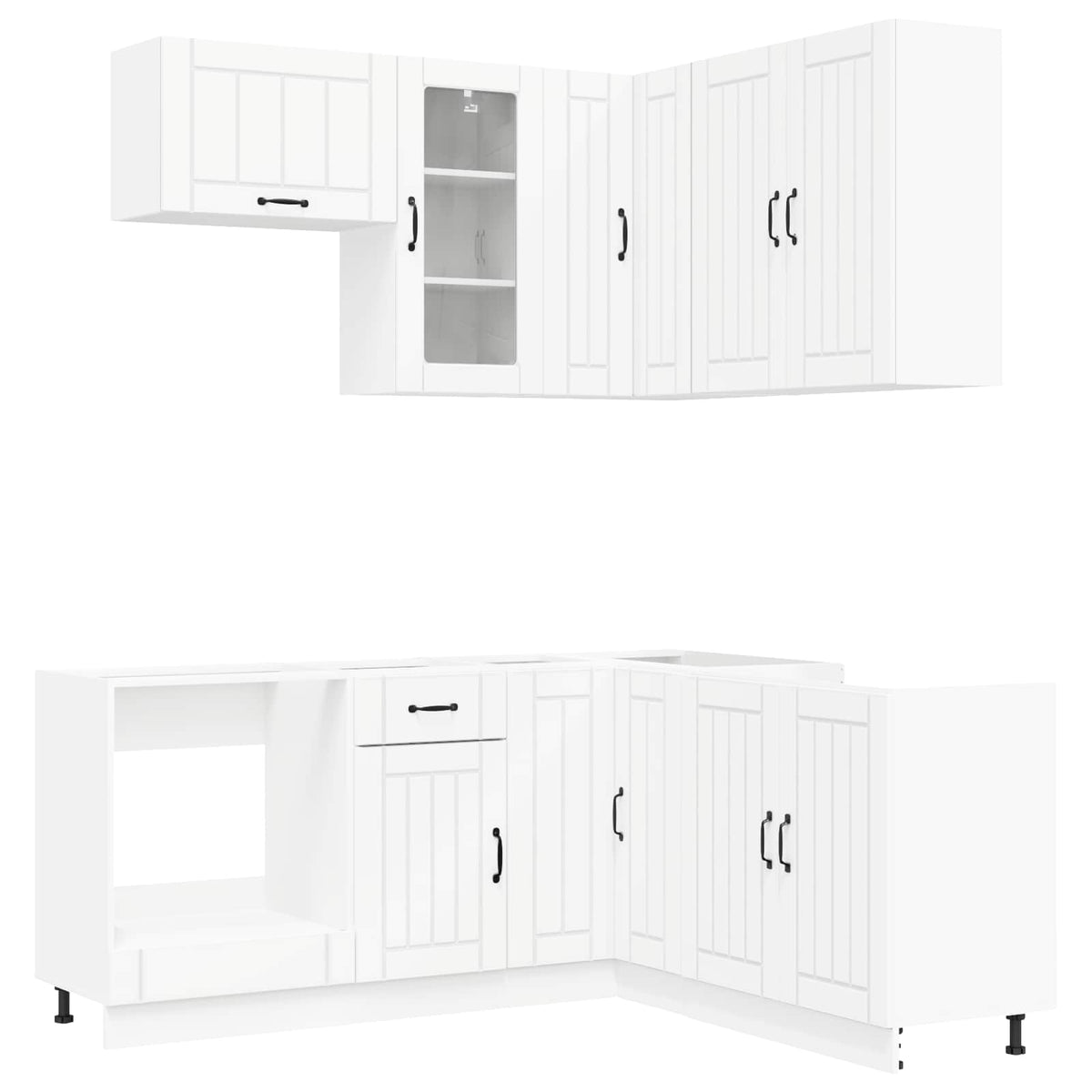 Kitchen Unit LUCCA 8 pcs Engineered Wood White 80 cm