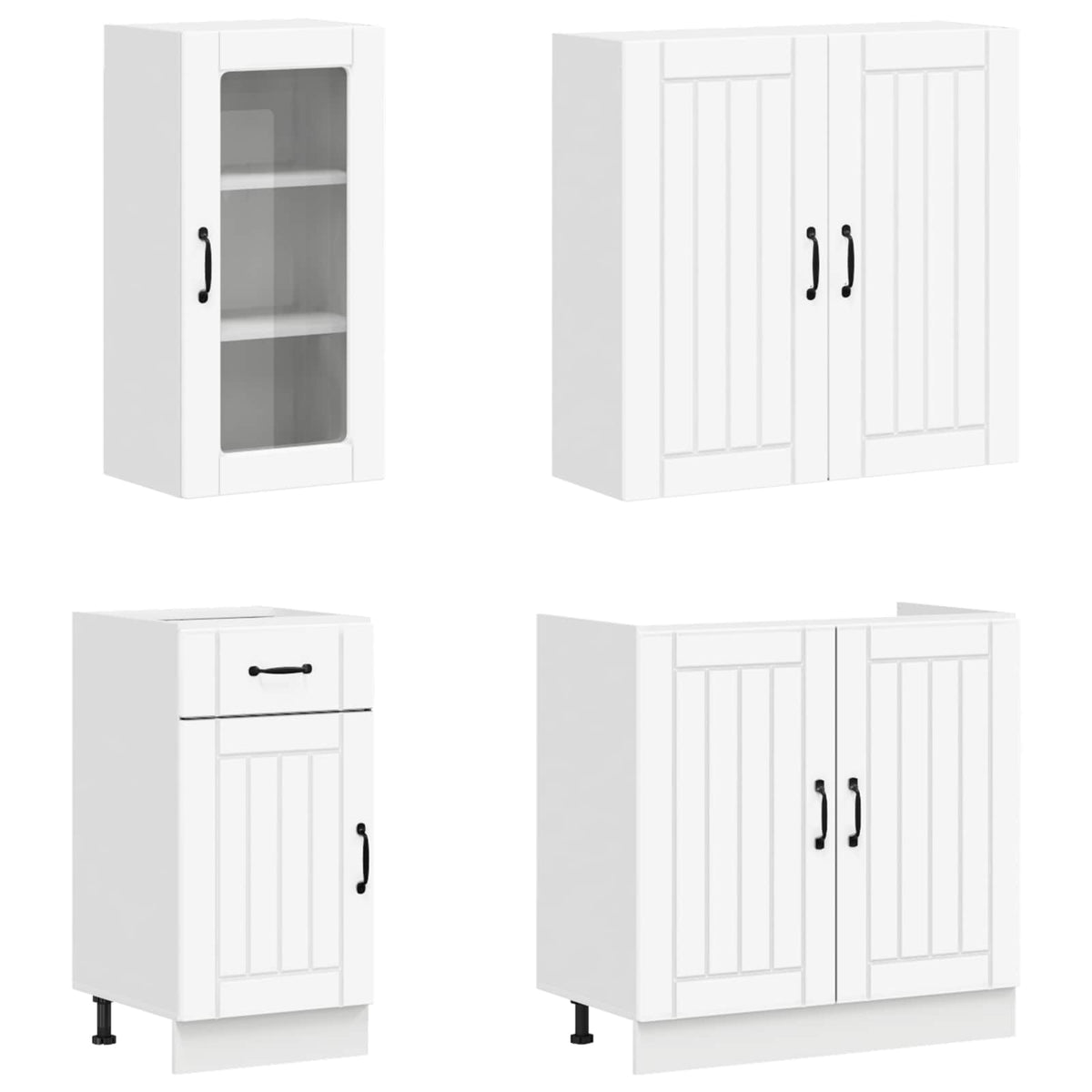 vidaXL Kitchen Unit LUCCA 8 pcs White Engineered Wood 3