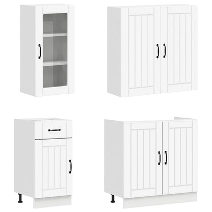 vidaXL Kitchen Unit LUCCA 8 pcs White Engineered Wood 3