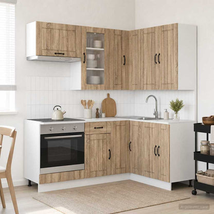 vidaXL Kitchen Unit LUCCA 8 pcs Sonoma Oak Engineered Wood 1