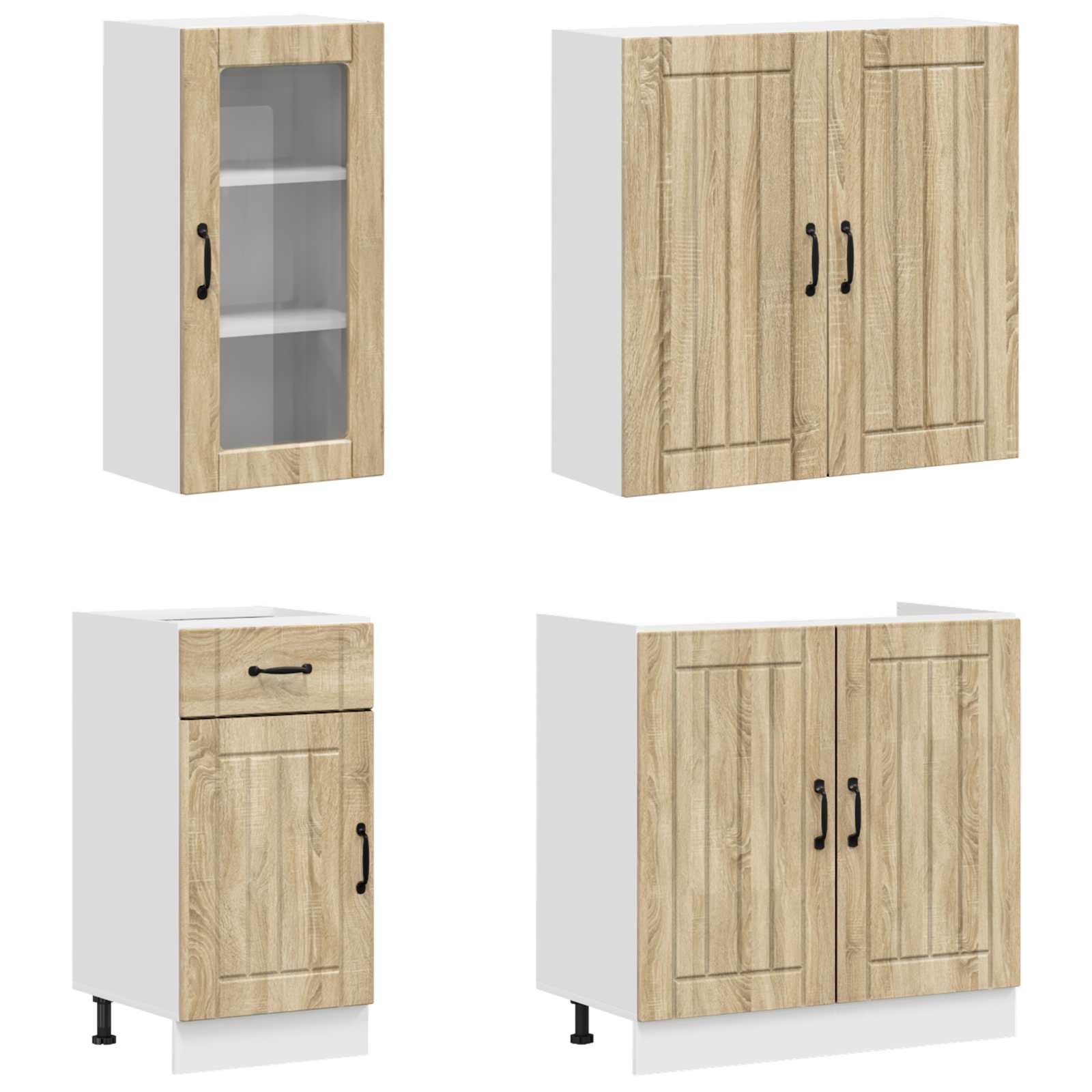 vidaXL Kitchen Unit LUCCA 8 pcs Sonoma Oak Engineered Wood 3