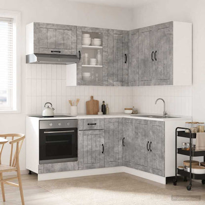 vidaXL Kitchen Unit LUCCA 8 pcs Concrete Grey Engineered Wood 1