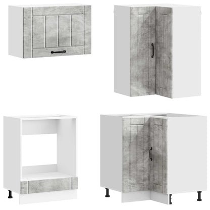 vidaXL Kitchen Unit LUCCA 8 pcs Concrete Grey Engineered Wood 4