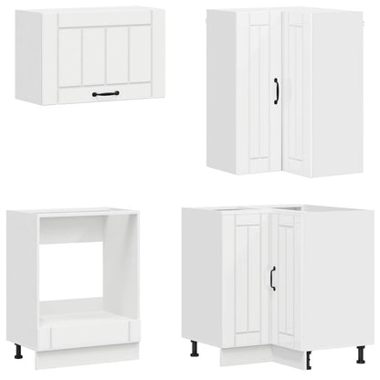 vidaXL Kitchen Unit LUCCA 8 pcs High Gloss White Engineered Wood 4
