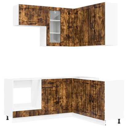 vidaXL Kitchen Unit LUCCA 8 pcs Smoked Oak Engineered Wood 2