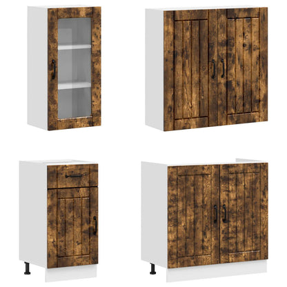 vidaXL Kitchen Unit LUCCA 8 pcs Smoked Oak Engineered Wood 3