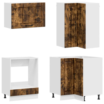 vidaXL Kitchen Unit LUCCA 8 pcs Smoked Oak Engineered Wood 4