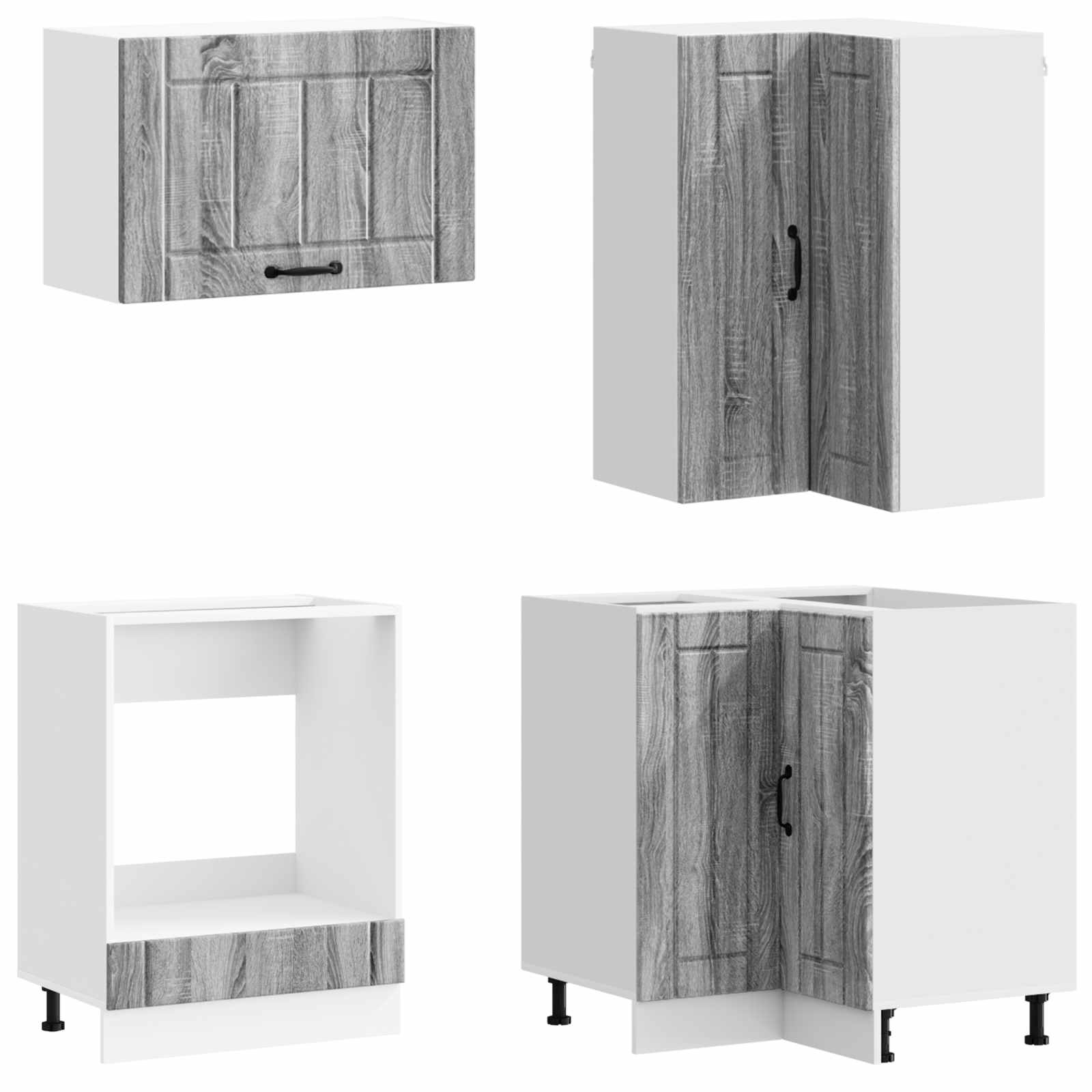 vidaXL Kitchen Unit LUCCA 8 pcs Grey Sonoma Engineered Wood 3