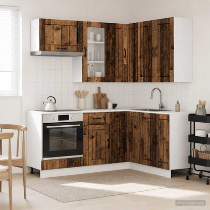 vidaXL Kitchen Unit LUCCA 8 pcs Old Wood Engineered Wood 1