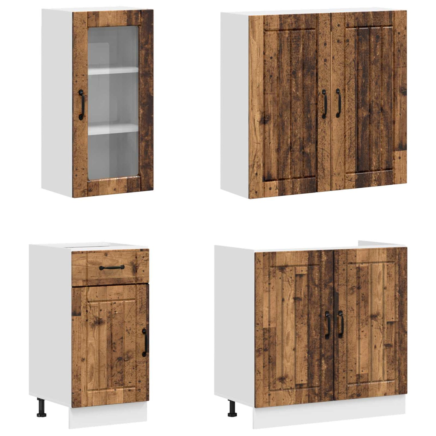 vidaXL Kitchen Unit LUCCA 8 pcs Old Wood Engineered Wood 3