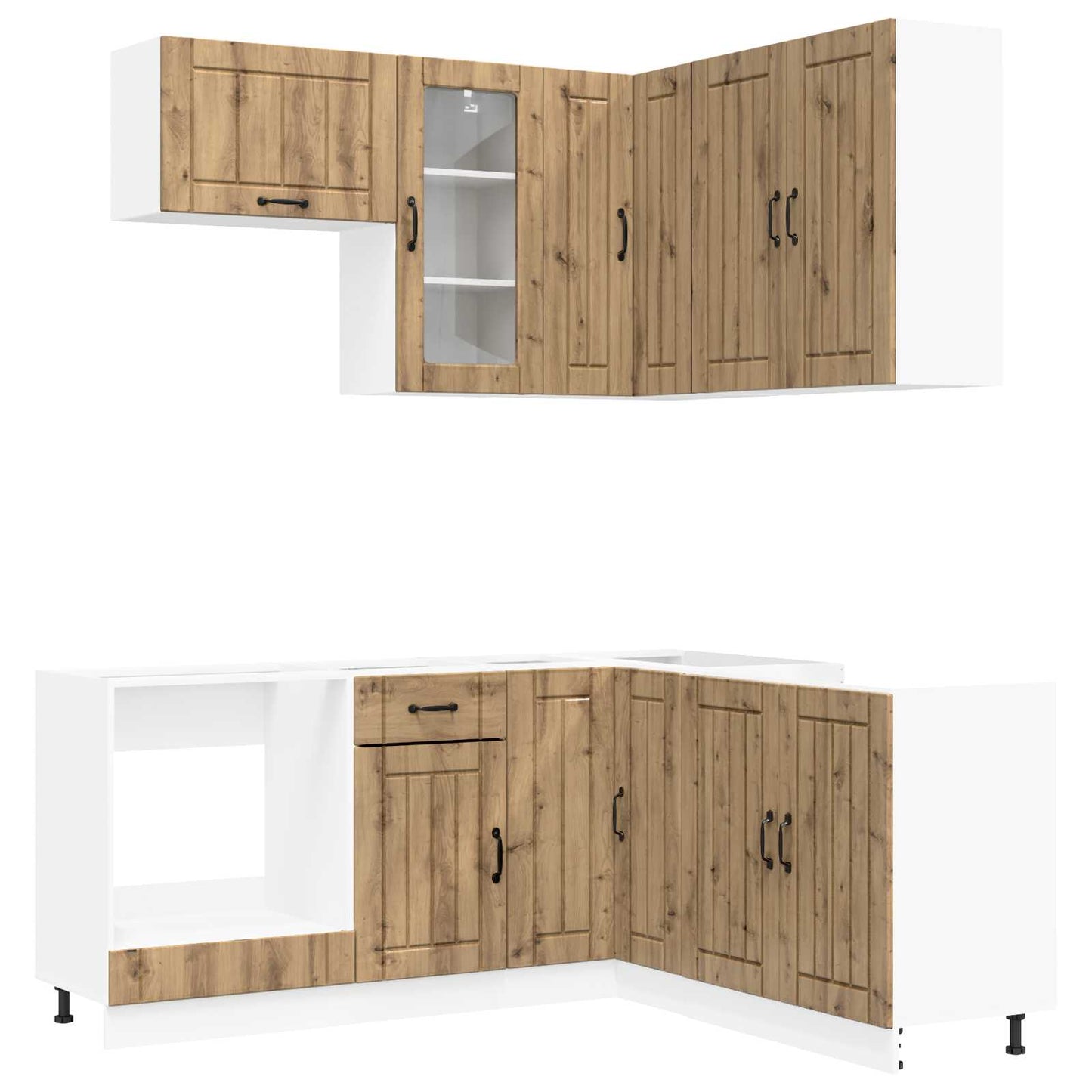vidaXL Kitchen Unit LUCCA 8 pcs Artisan Oak Engineered Wood 2