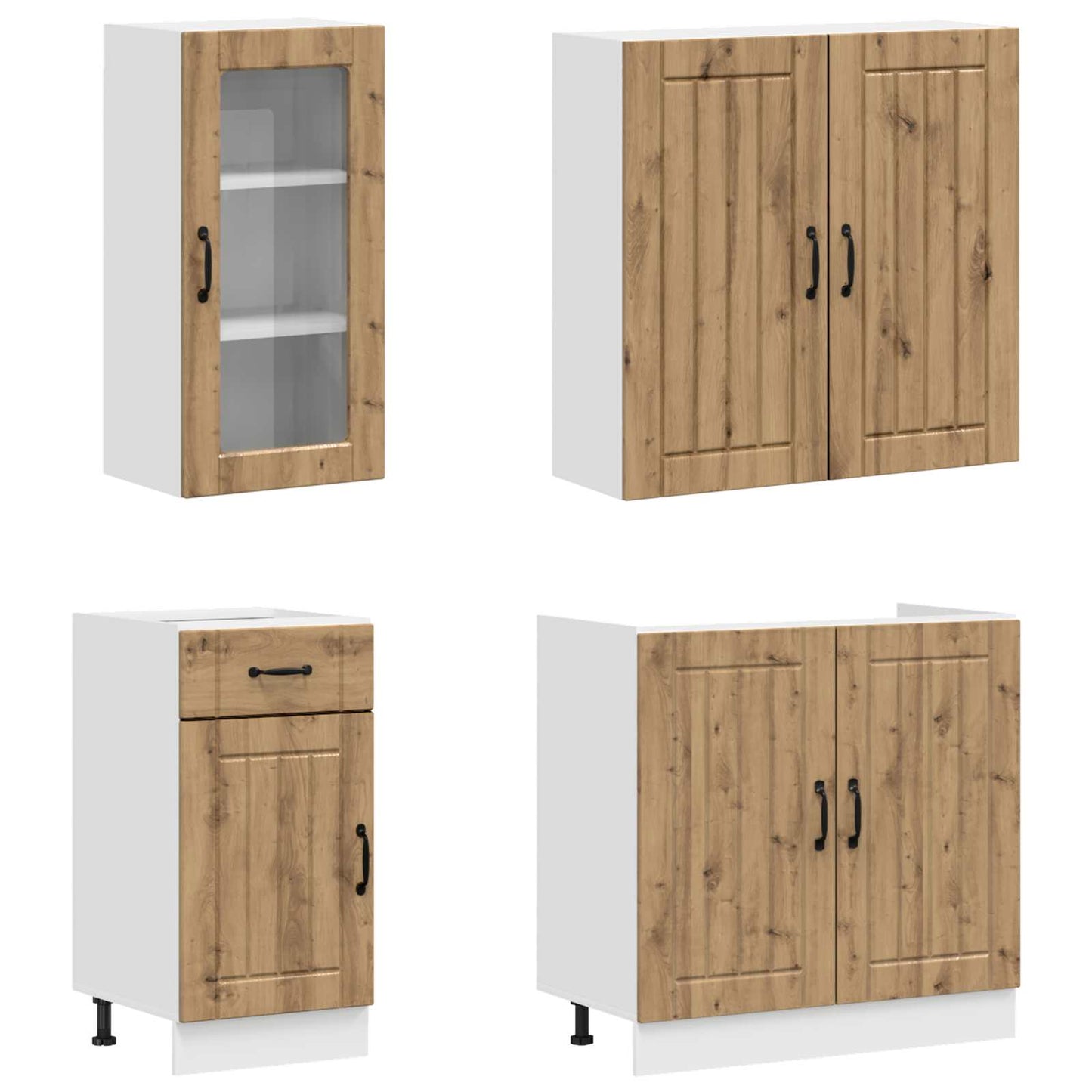 vidaXL Kitchen Unit LUCCA 8 pcs Artisan Oak Engineered Wood 3