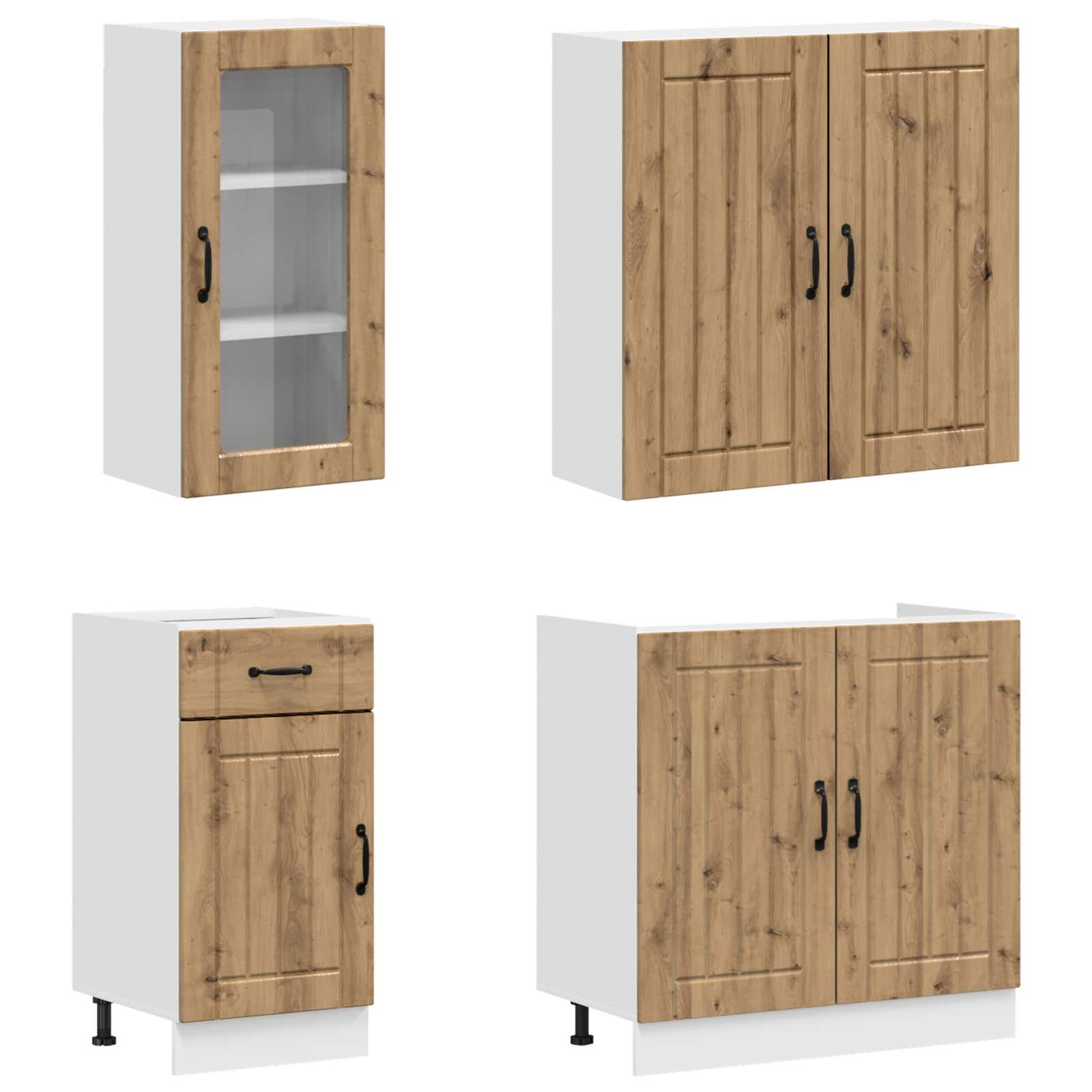 vidaXL Kitchen Unit LUCCA 8 pcs Artisan Oak Engineered Wood 3