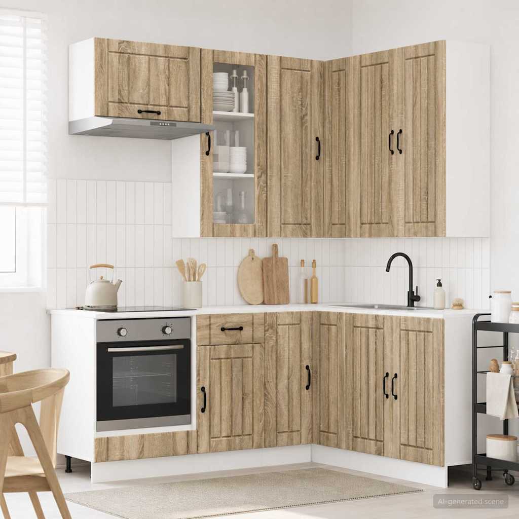 Kitchen Unit LUCCA 8 pcs Engineered Wood Sonoma oak 100 cm