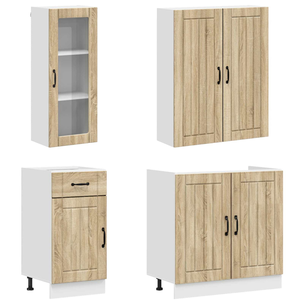 Kitchen Unit LUCCA 8 pcs Engineered Wood Sonoma oak 100 cm