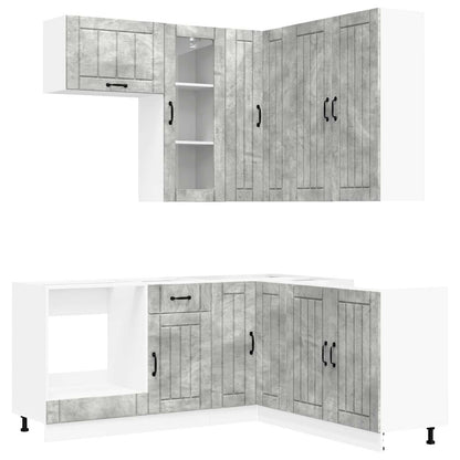 vidaXL Kitchen Unit LUCCA 8 pcs Concrete Grey Engineered Wood 2