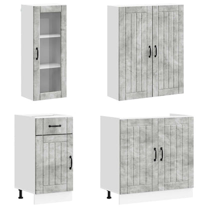 vidaXL Kitchen Unit LUCCA 8 pcs Concrete Grey Engineered Wood 3