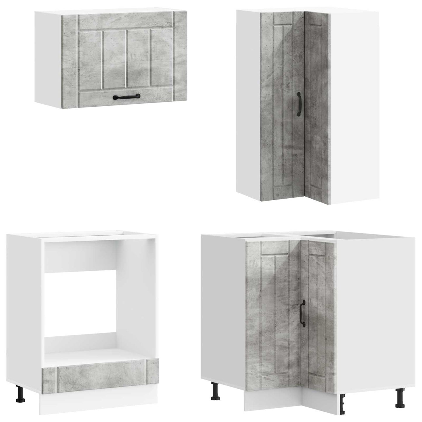 vidaXL Kitchen Unit LUCCA 8 pcs Concrete Grey Engineered Wood 4