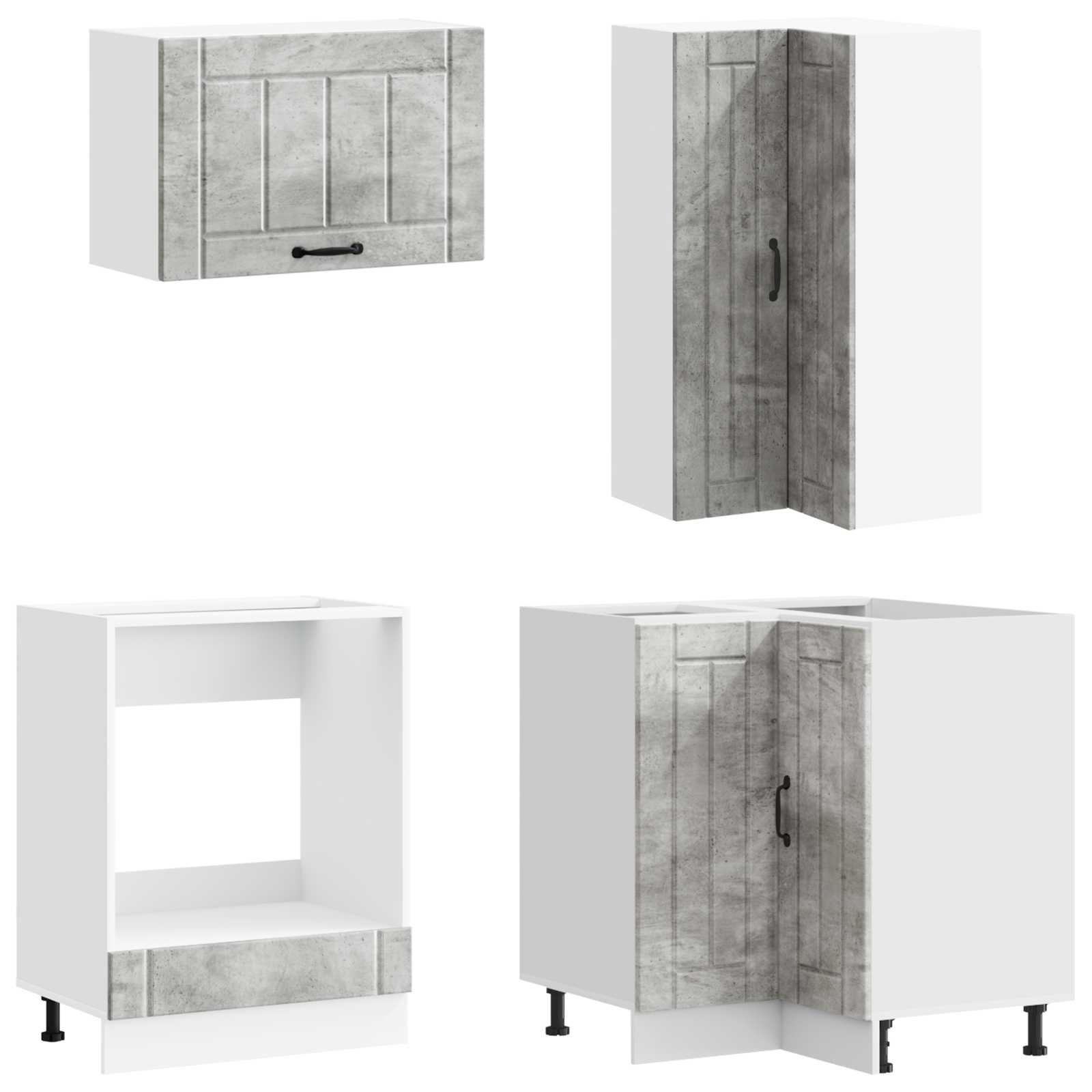 vidaXL Kitchen Unit LUCCA 8 pcs Concrete Grey Engineered Wood 4