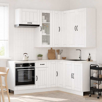 vidaXL Kitchen Unit LUCCA 8 pcs High Gloss White Engineered Wood 1
