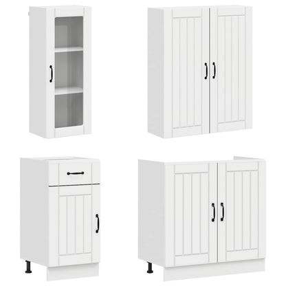 vidaXL Kitchen Unit LUCCA 8 pcs High Gloss White Engineered Wood 3