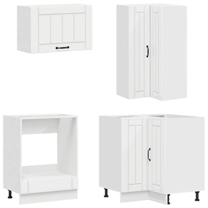 vidaXL Kitchen Unit LUCCA 8 pcs High Gloss White Engineered Wood 4