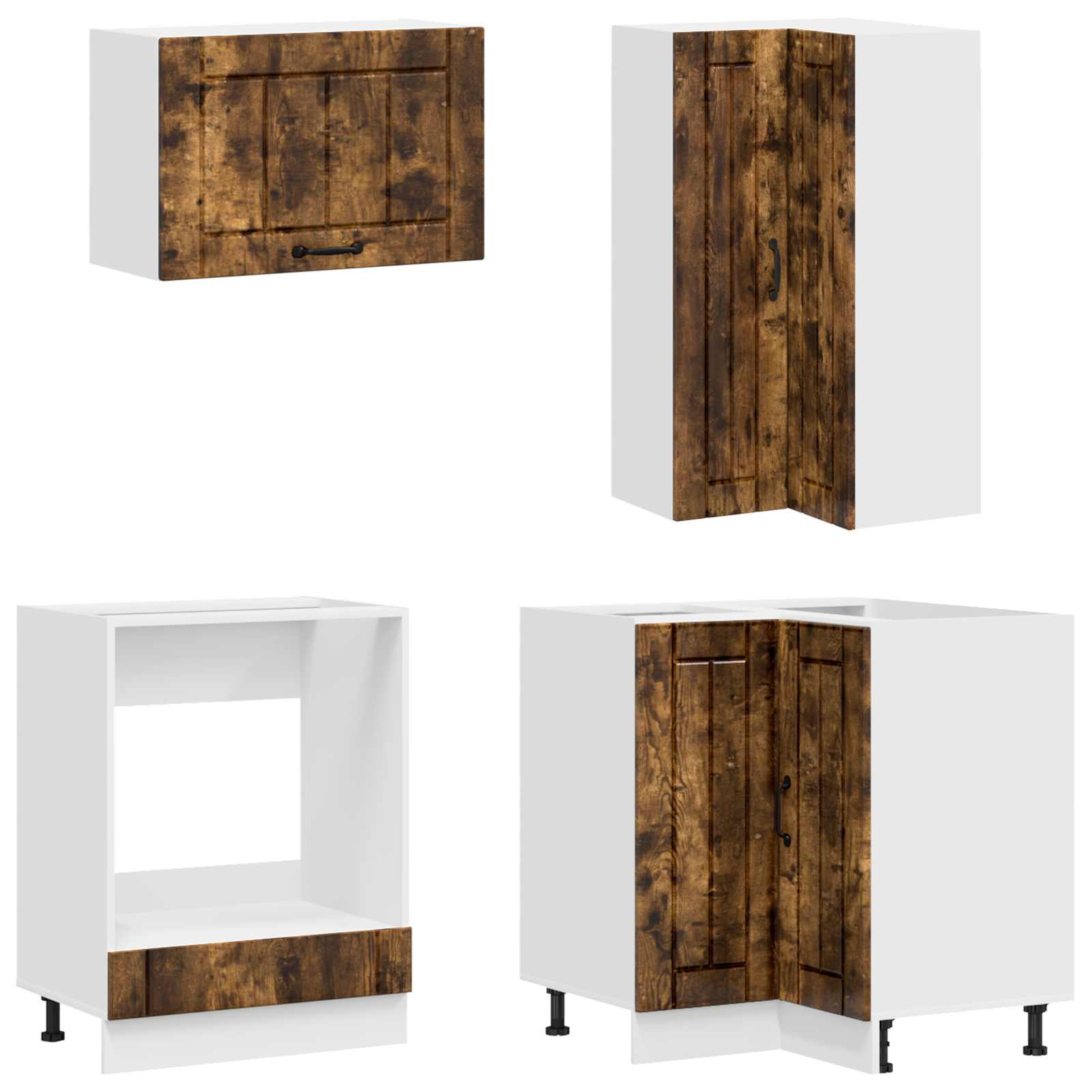 vidaXL Kitchen Unit LUCCA 8 pcs Smoked Oak Engineered Wood 4