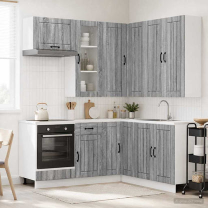 vidaXL Kitchen Unit LUCCA 8 pcs Grey Sonoma Engineered Wood 1