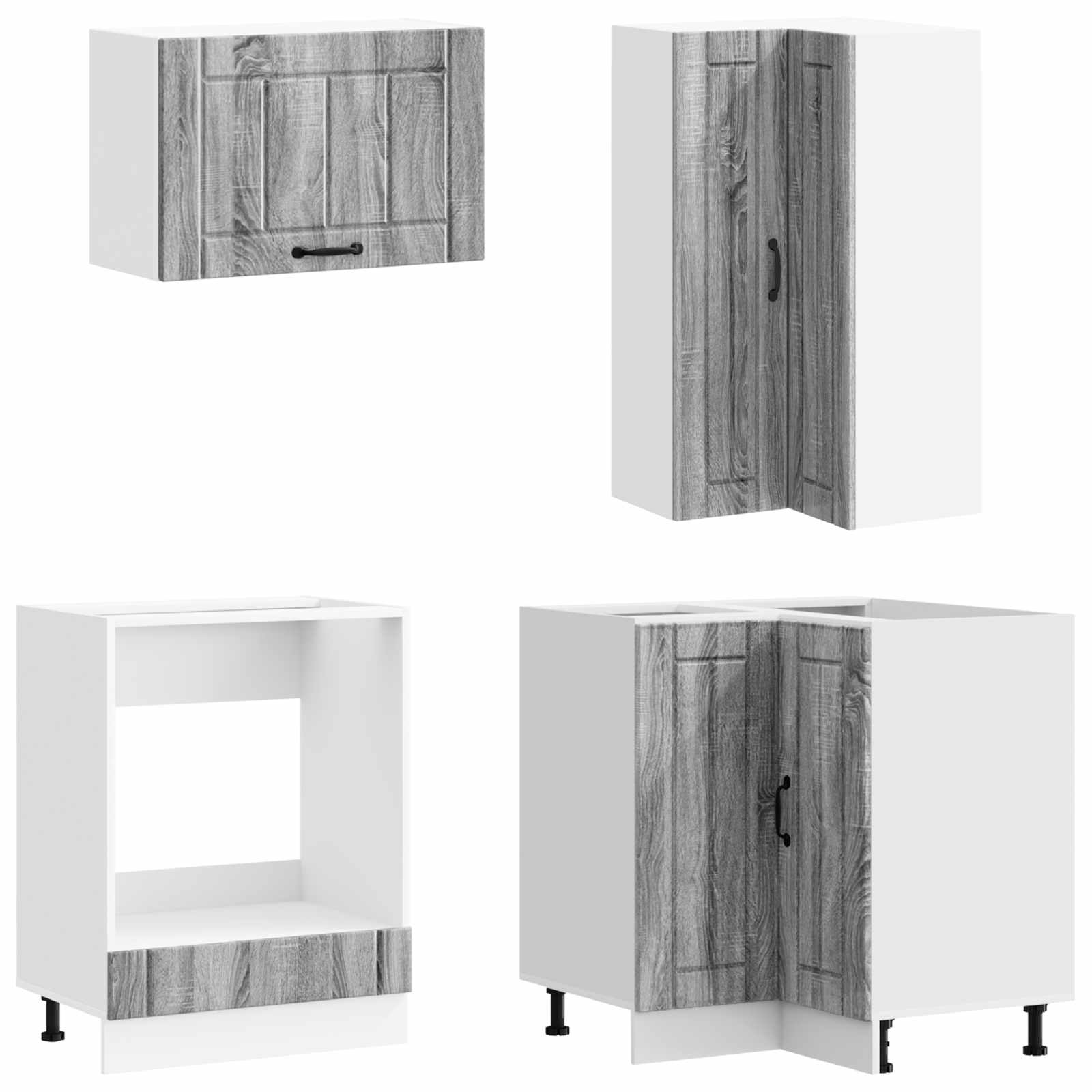 vidaXL Kitchen Unit LUCCA 8 pcs Grey Sonoma Engineered Wood 4
