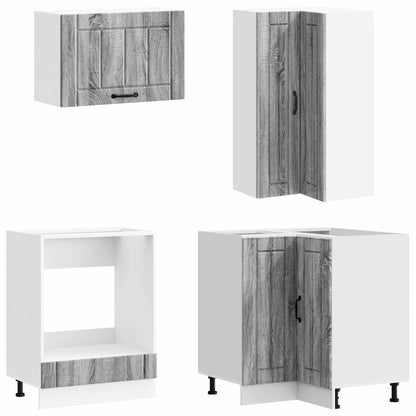vidaXL Kitchen Unit LUCCA 8 pcs Grey Sonoma Engineered Wood 4