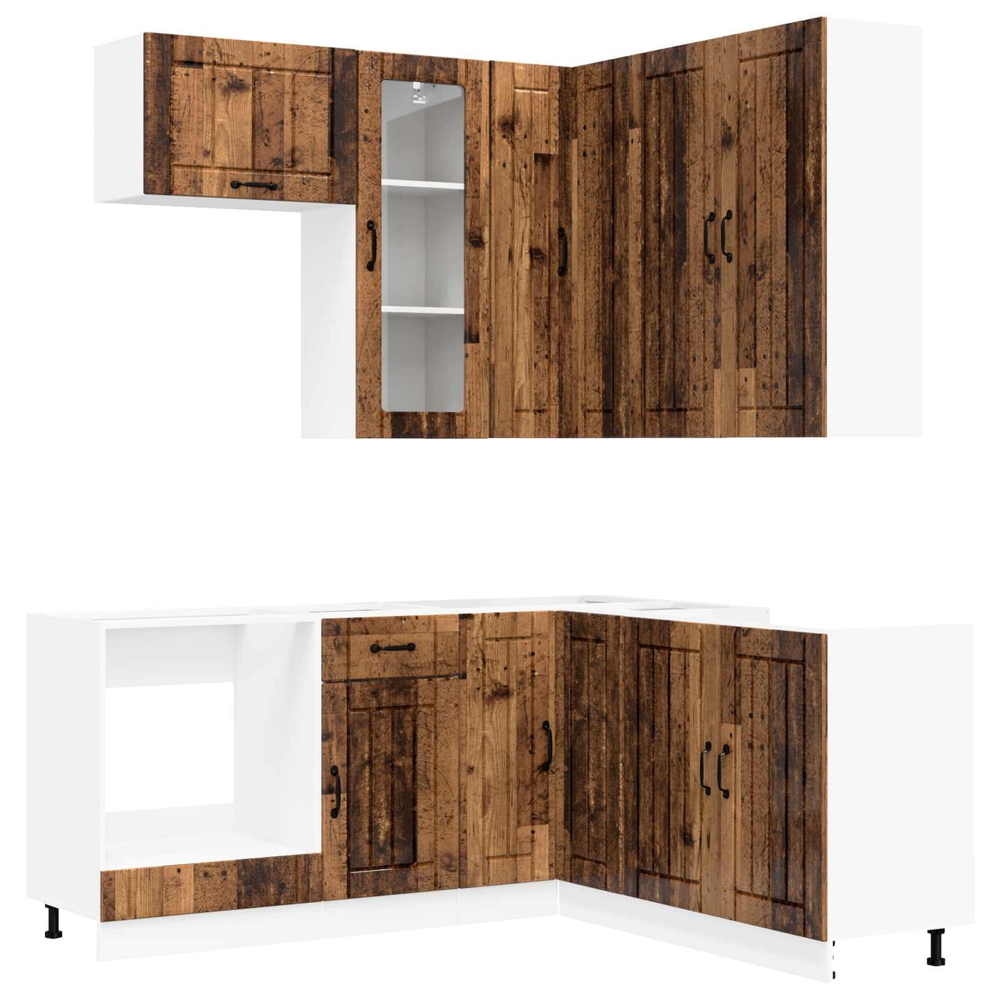 vidaXL Kitchen Unit LUCCA 8 pcs Old Wood Engineered Wood 2