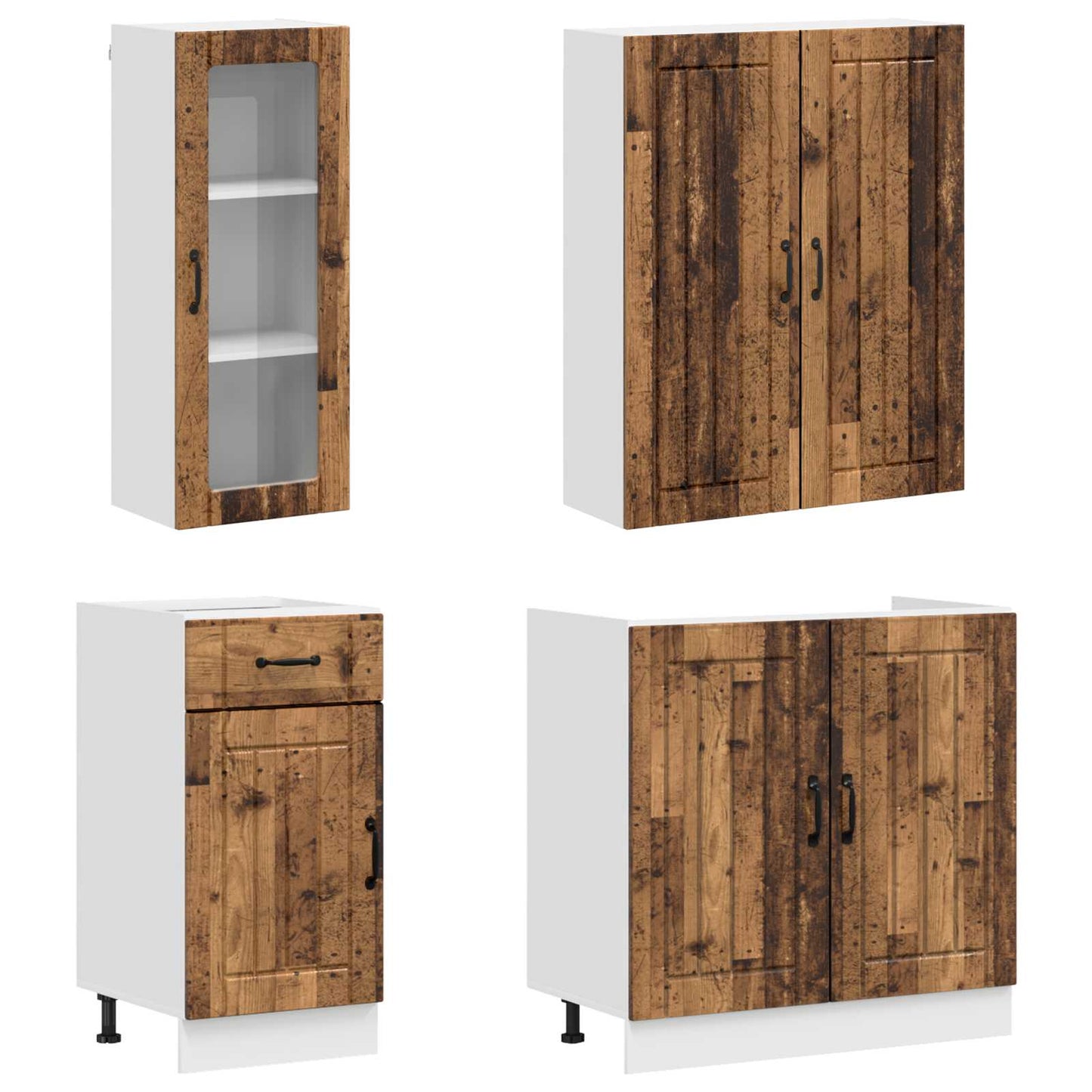vidaXL Kitchen Unit LUCCA 8 pcs Old Wood Engineered Wood 3