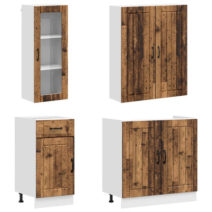 vidaXL Kitchen Unit LUCCA 8 pcs Old Wood Engineered Wood 3