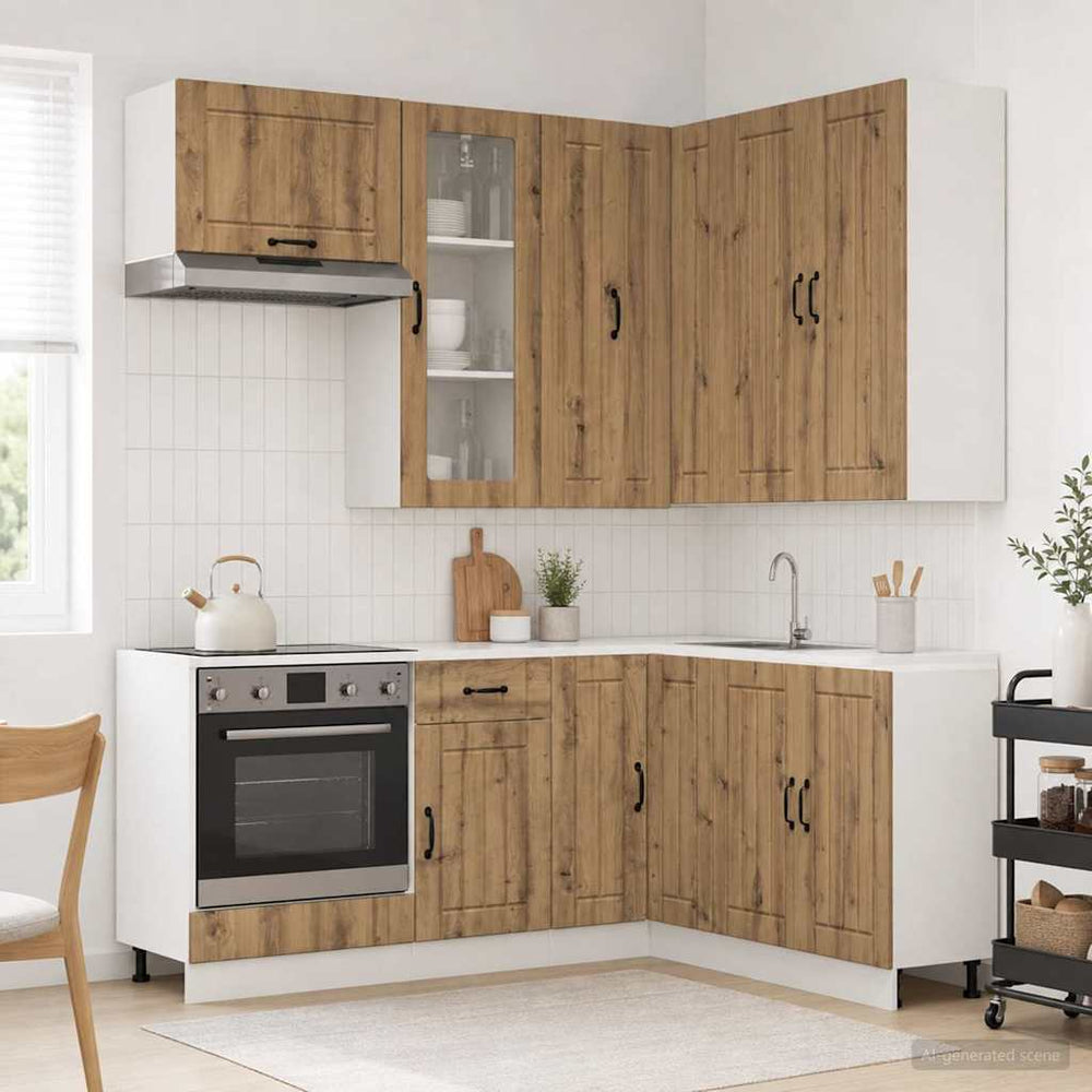 vidaXL Kitchen Unit LUCCA 8 pcs Artisan Oak Engineered Wood