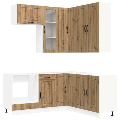 vidaXL Kitchen Unit LUCCA 8 pcs Artisan Oak Engineered Wood 2