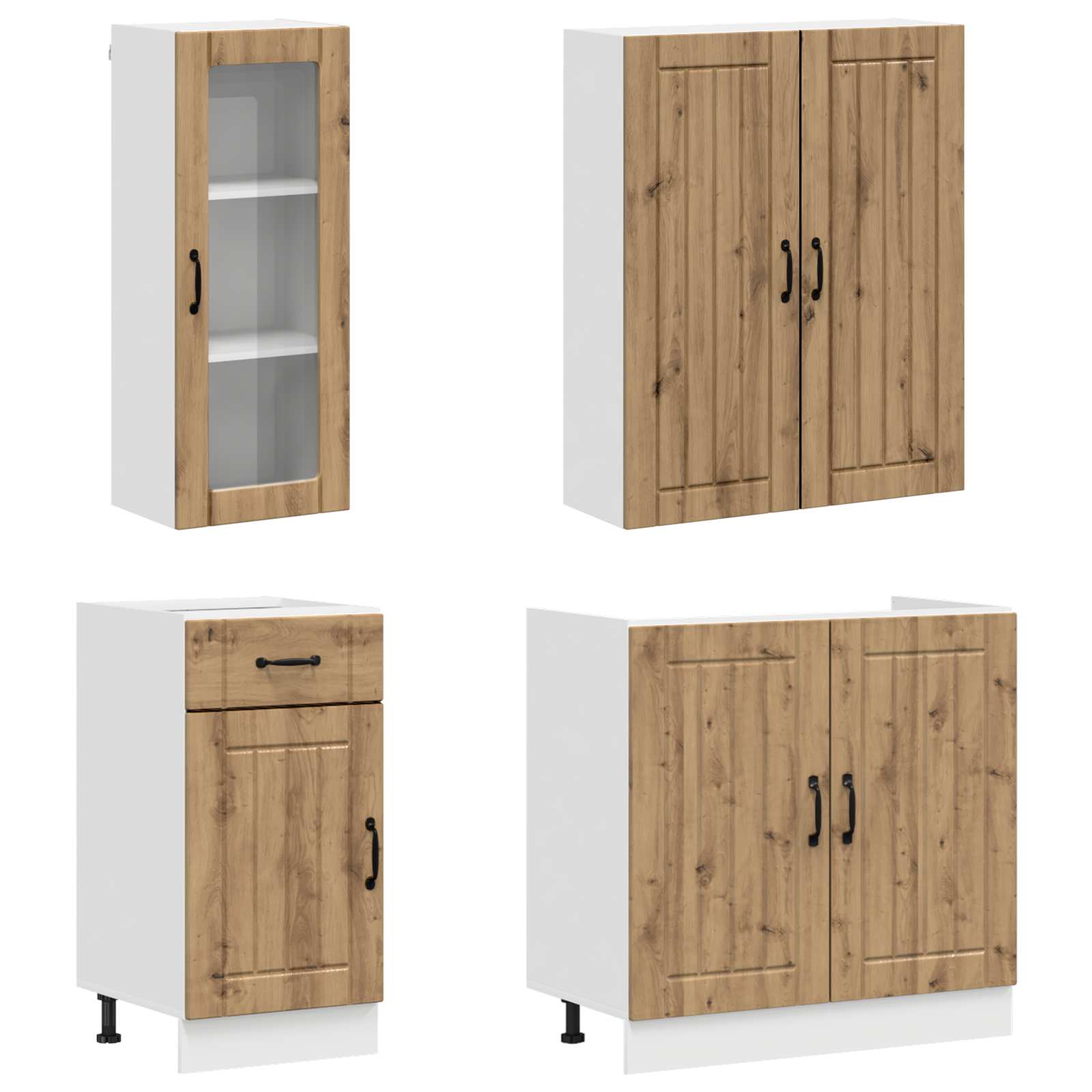 vidaXL Kitchen Unit LUCCA 8 pcs Artisan Oak Engineered Wood 3