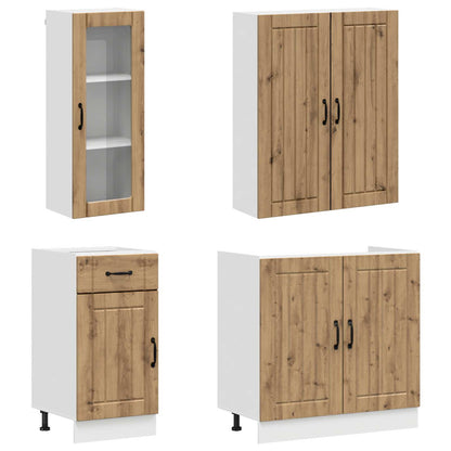 vidaXL Kitchen Unit LUCCA 8 pcs Artisan Oak Engineered Wood 3