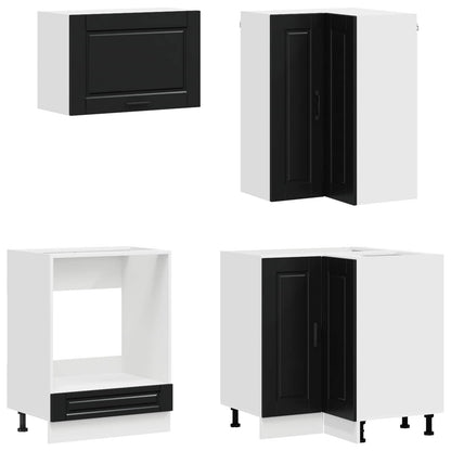 vidaXL Kitchen Unit PORTO 8 pcs Black Engineered Wood 4