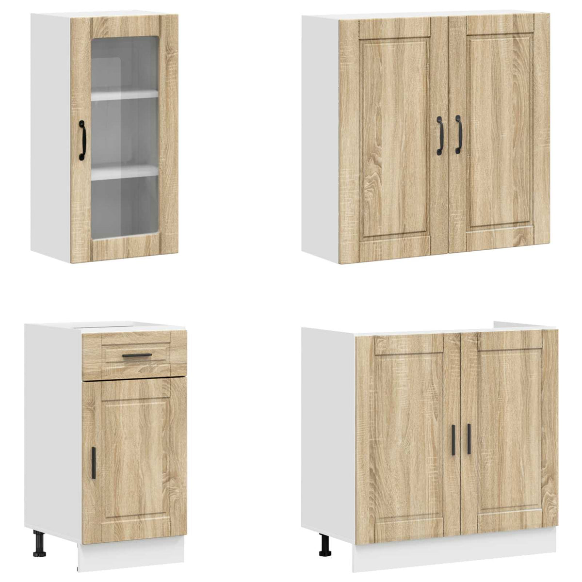 Kitchen Unit PORTO 8 pcs Engineered Wood Sonoma oak 80 cm