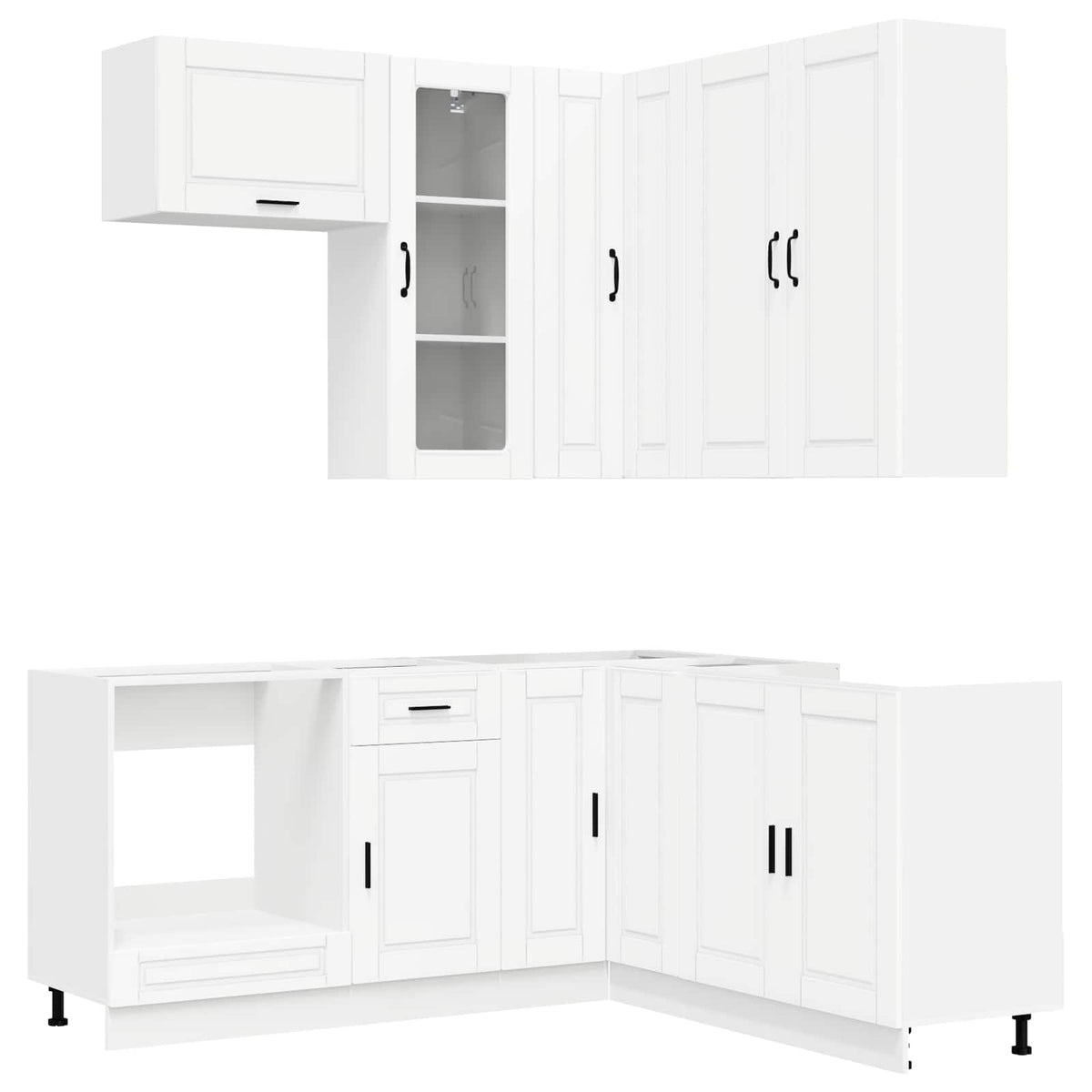 vidaXL Kitchen Unit PORTO 8 pcs White Engineered Wood 2