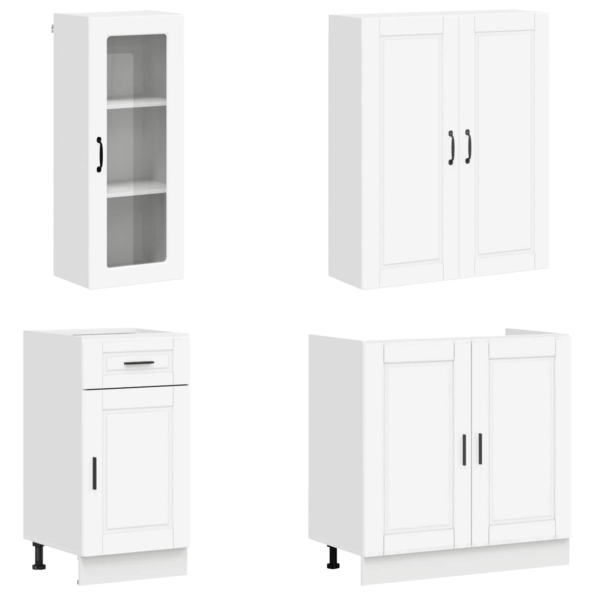 vidaXL Kitchen Unit PORTO 8 pcs White Engineered Wood 3
