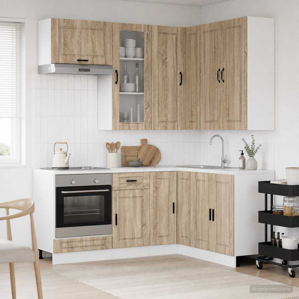 Kitchen Unit PORTO 8 pcs Engineered Wood Sonoma oak 100 cm