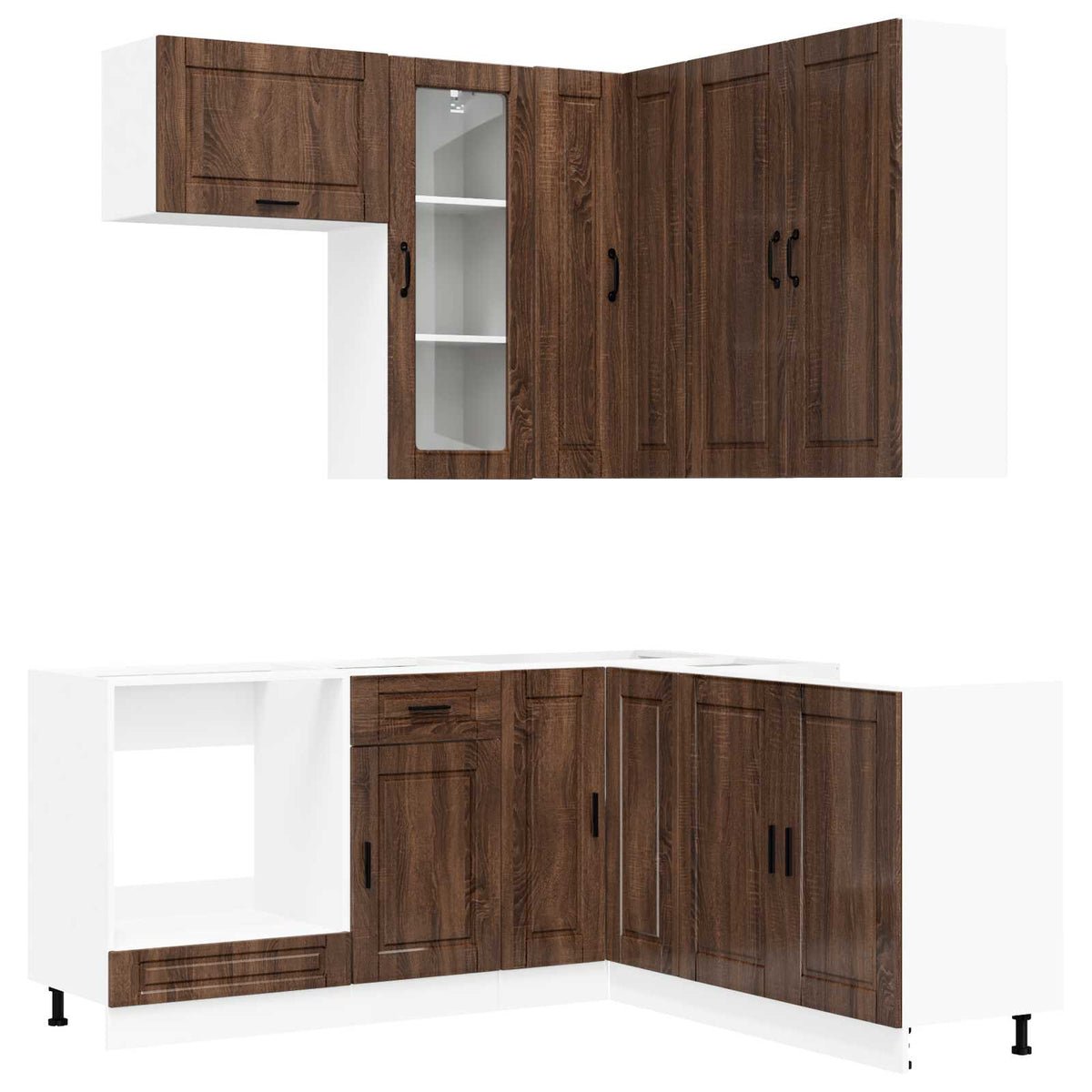 vidaXL Kitchen Unit PORTO 8 pcs Brown Oak Engineered Wood 2