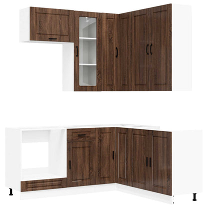 Kitchen Unit PORTO 8 pcs Engineered Wood Brown oak 100 cm