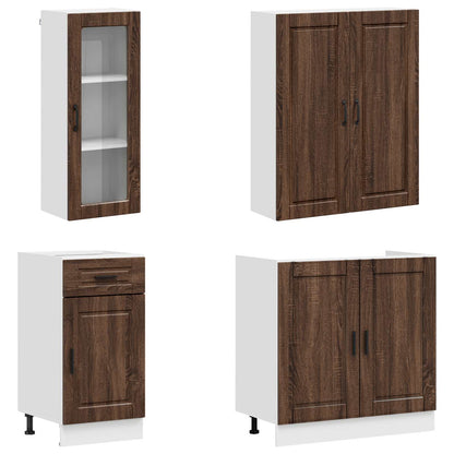 vidaXL Kitchen Unit PORTO 8 pcs Brown Oak Engineered Wood 3