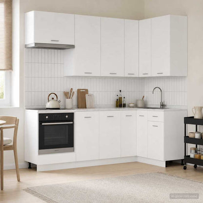vidaXL Kitchen Unit LYON 8 pcs White Engineered Wood 1
