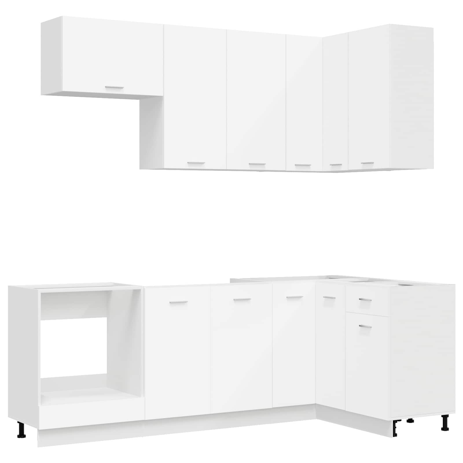 vidaXL Kitchen Unit LYON 8 pcs White Engineered Wood 2