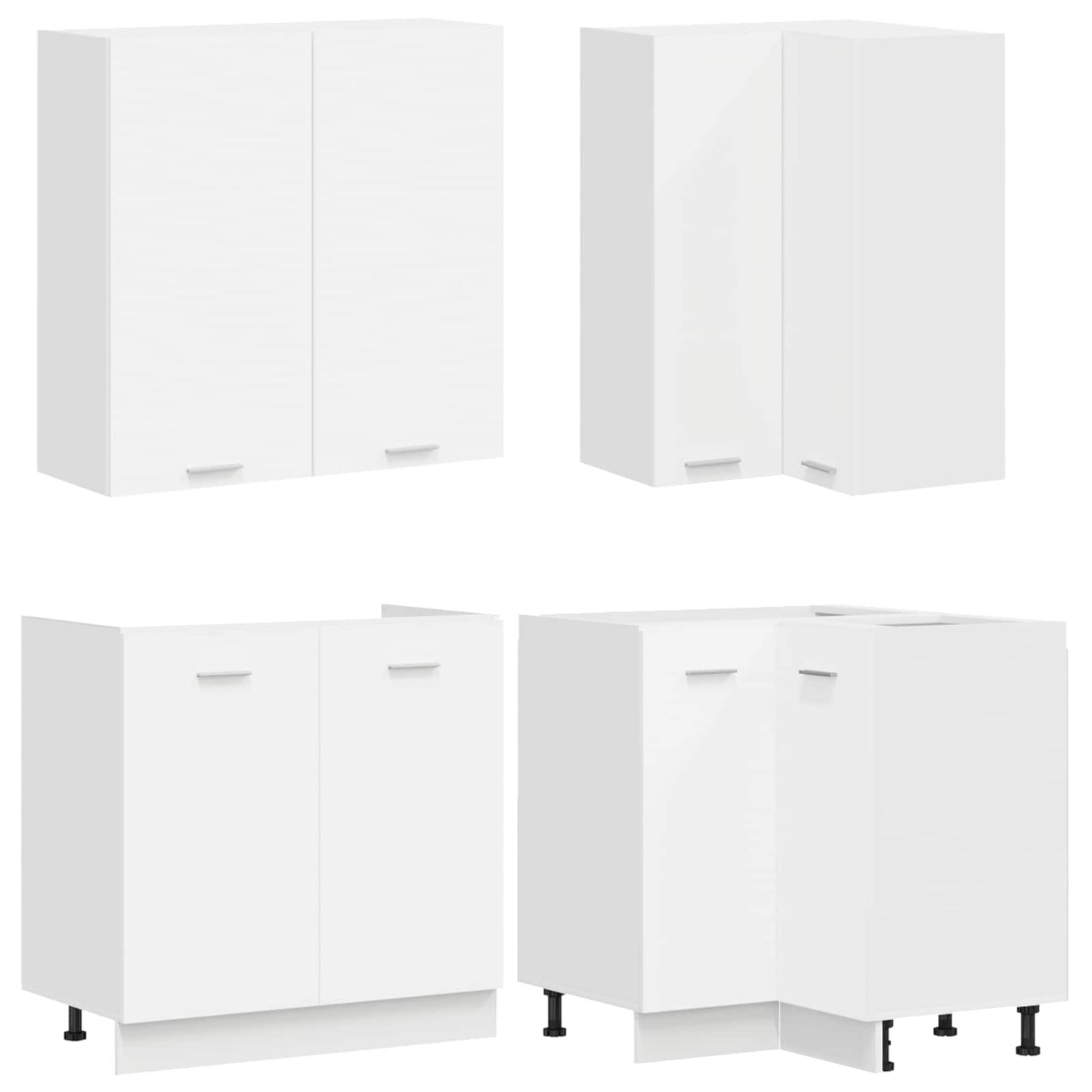 vidaXL Kitchen Unit LYON 8 pcs White Engineered Wood 3