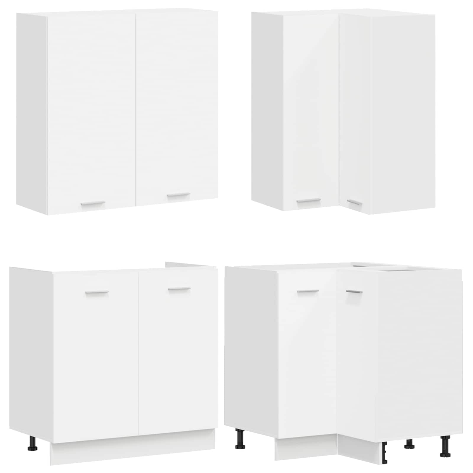 vidaXL Kitchen Unit LYON 8 pcs White Engineered Wood 3