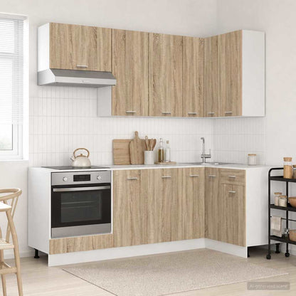 vidaXL Kitchen Unit LYON 8 pcs Sonoma Oak Engineered Wood 1